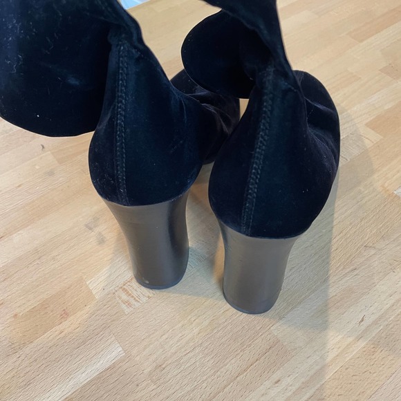 BCBG Velvet Stretch Stack-Heel Boots - Picture 2 of 8